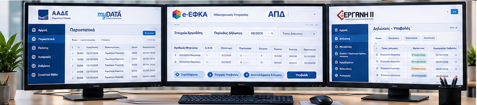 Υπολογιστής με ψηφιακές φορολογικές υπηρεσίες ΑΑΔΕ